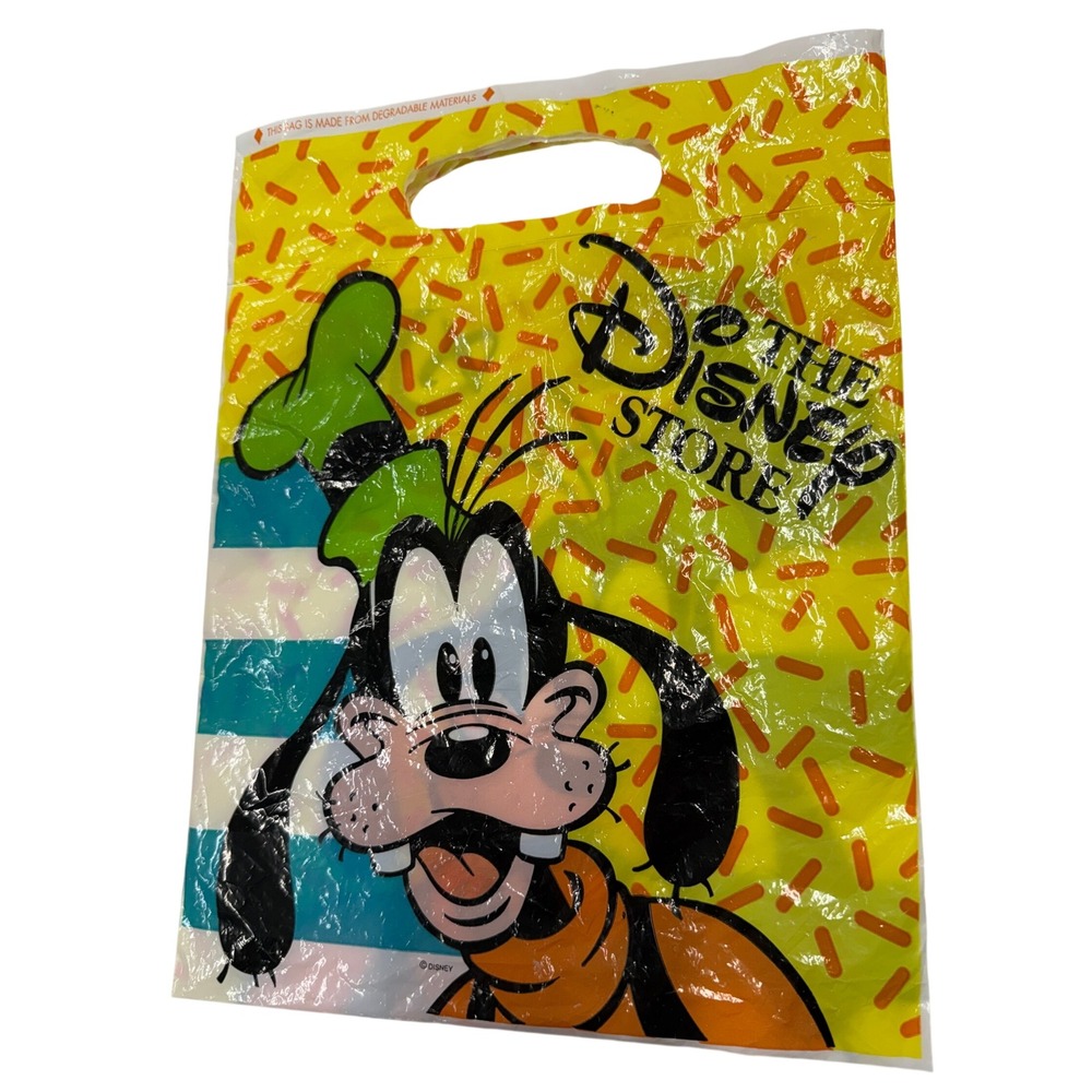 Vintage The Disney Store Goofy Plastic Shopping Bag Collectible